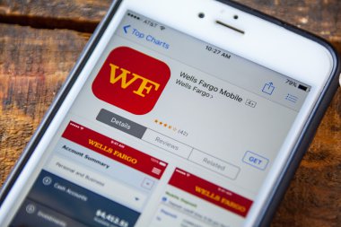 Las Vegas, Nv - 22 Eylül. 2016 - Wells Fargo iphone Uygulaması