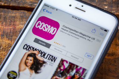 LAS VEGAS, NV - September 22. 2016 - Cosmo Cosmopolitan Magazine App clipart
