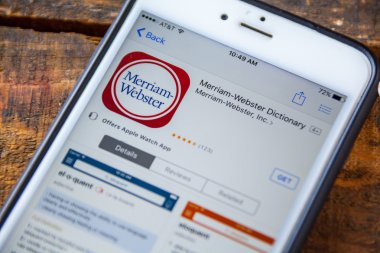 Las Vegas, Nv - 22 Eylül. 2016 - Merriam-Webster iphone Uygulaması 