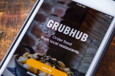 Las Vegas, Nv - 22 Eylül. 2016 - Grubhub Uygulaması Apple iphone'da