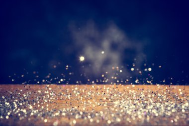 Gümüş parlak ışıklar arka plan. Vintage ışıltı Bokeh