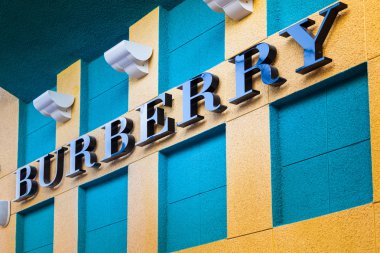 Las Vegas, Nevada - 22 Ağustos 2016: Burberry Logo On Store