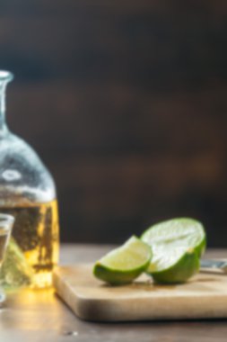 Kireçli Tekila Shot İçecekler Soyut Bulanık Arka Plan