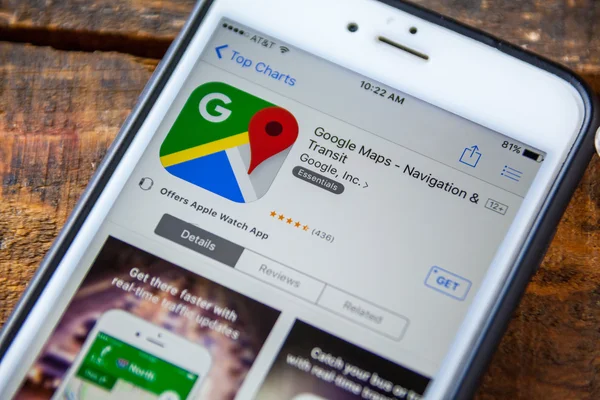 Las Vegas, Nv - 22 Eylül. 2016 - Google Haritalar iphone Uygulaması