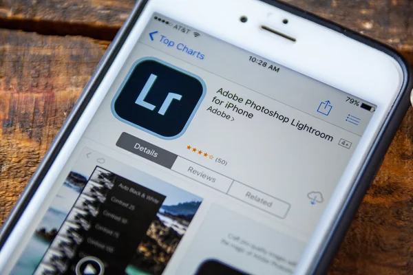 Las Vegas, Nv - 22 Eylül. 2016 - Adobe Lightroom iphone Uygulaması 