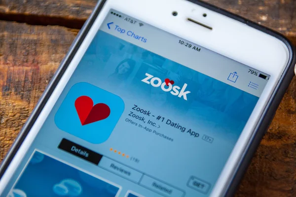 拉斯维加斯， 内华达州 - 9月22日。2016 - Zoosk iphone 应用程序 — 图库照片