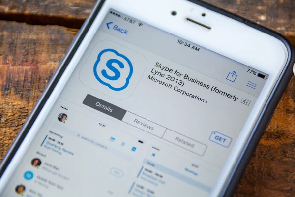 LAS VEGAS, NV - 22 de septiembre. 2016 - Aplicación de Skype para iPhone en la aplicación — Foto de Stock