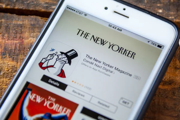 ЛАС ВЕГАС, Н.В. - 22 сентября. 2016 - iPhone App журнала The New Yorker — стоковое фото