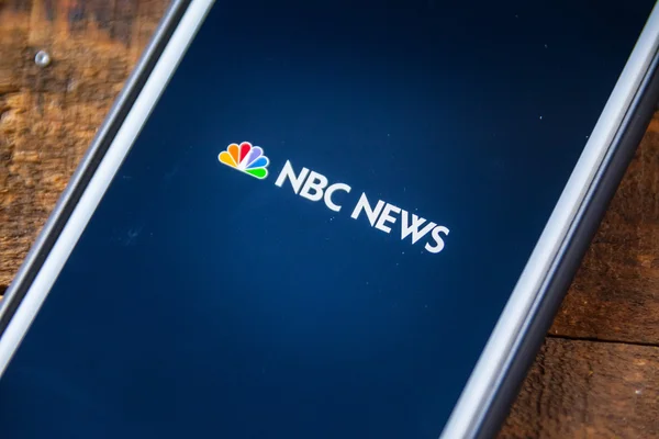 LAS VEGAS, NV - 22 September. 2016 NBC News App On Apple iPhone — Stok Foto