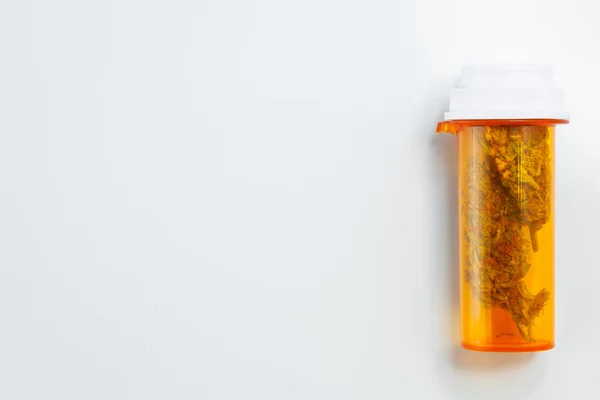Medical Marijuana Cannabis Buds Prescription On White Background — Stock Photo, Image