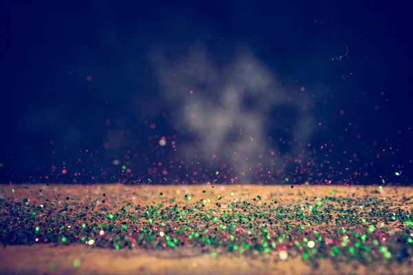 Green And Red Glitter Lights Background. Vintage Sparkle Bokeh — Stock Photo, Image