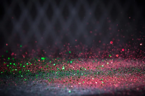 Fundo de luzes verdes e vermelhas do brilho. Vintage Sparkle Bokeh W — Fotografia de Stock