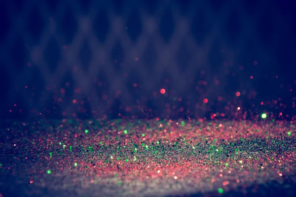 Vert et rouge paillettes feux arrière-plan. Vintage Sparkle Bokeh W — Photo