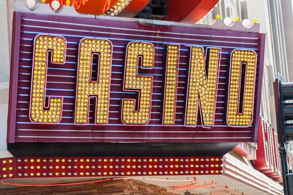 Neon Casino Sign In Downtown City.