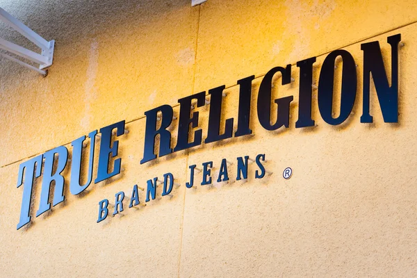 Las Vegas, Nevada-22. srpna 2016: logo opravdové náboženství v obchodě — Stock fotografie