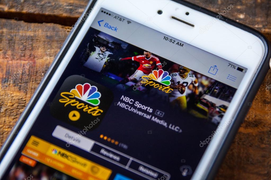 LAS VEGAS, NV - September 22. 2016 - NBC Sports iPhone App In The Apple App Store For Download. Selective Focus.