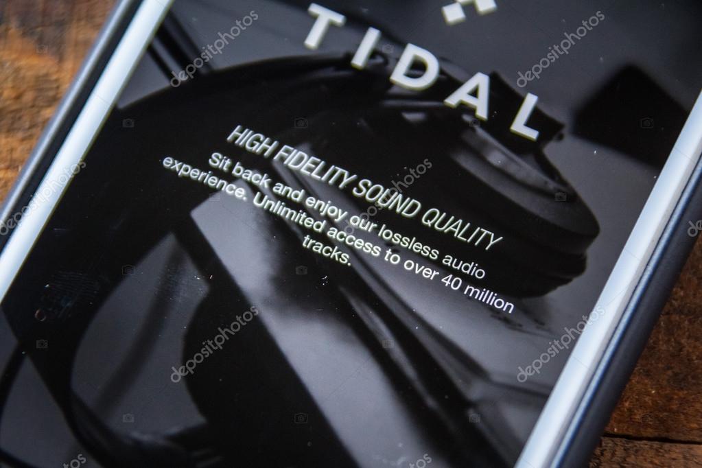 LAS VEGAS, NV - September 22. 2016 - Tidal Music App On Apple iPhone Screen. Splash Screen Display. Selective Focus.