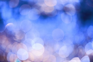 Serin mavi arka plan parlak ışıkları. Bokeh arka plan.