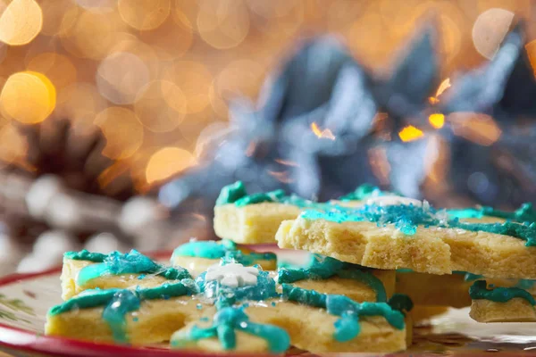 Hvězda ve tvaru lepek zdarma ekologické vánoční sušenky zblízka — Stock fotografie
