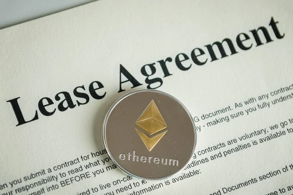 Lease agreement rental payment with cryptocurrency coin ethereum