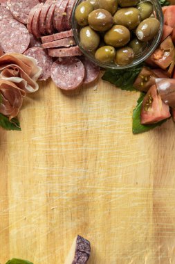 Gurme Charcuterie Tahtası Kopyalama Boşluğu ile Üzerine Düz Yat