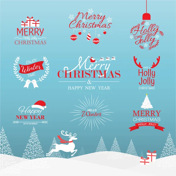 Feliz Navidad logotipo signo y elemento símbolo — Archivo Imágenes Vectoriales