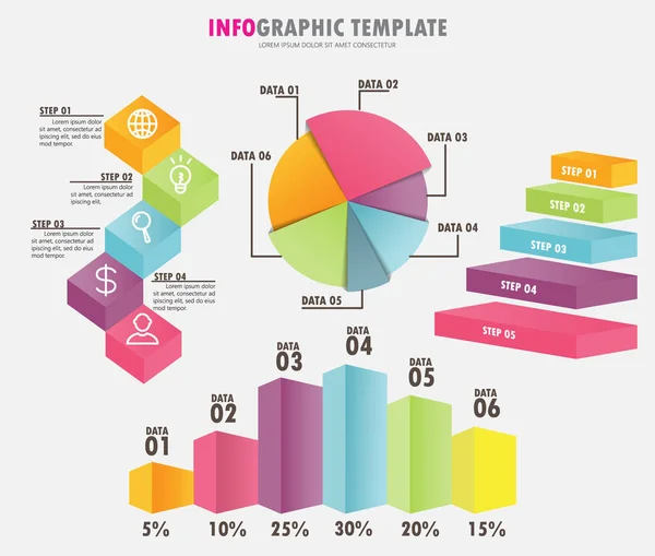 Vetor infográfico colorido — Vetor de Stock