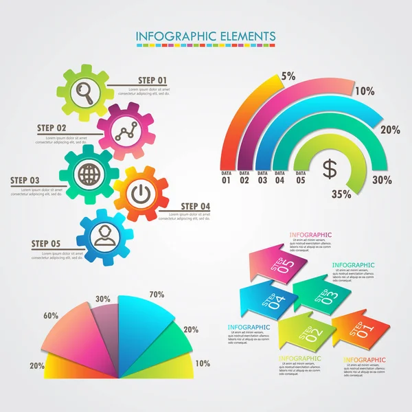 Modelo infográfico. vetor — Vetor de Stock