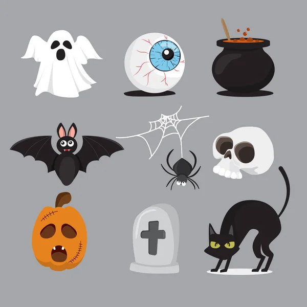 Halloween ikon készlet illusztráció — Stock Vector