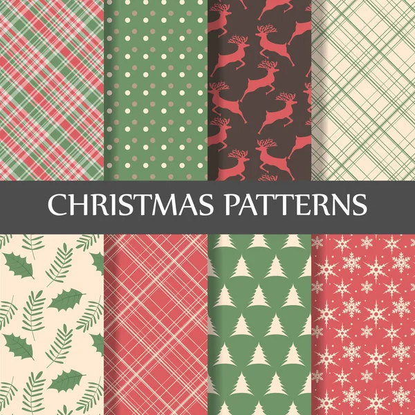 Merry christmas pattern set — Stock Vector