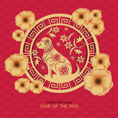 Çin köpek yıl vecto