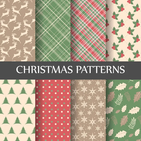 Merry christmas pattern set — Stock Vector