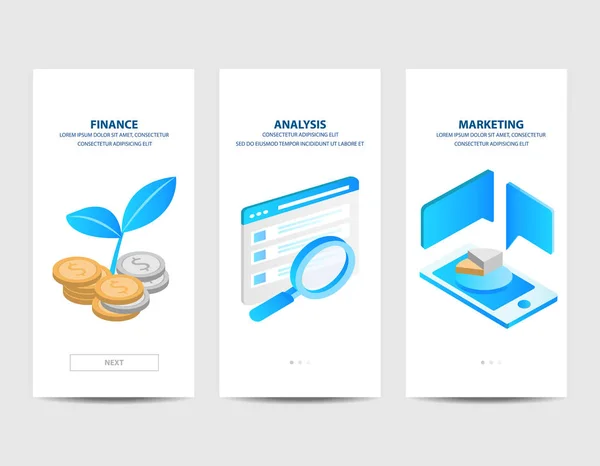 Analyse financière des entreprises, concept marketing — Image vectorielle