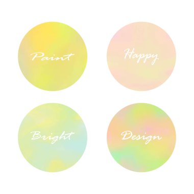 Yaz aylarında hafif pembe turuncu yeşil mavi aşk pastel daire afiş