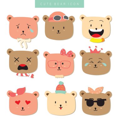 Çizgi film simgesi toplama ayı ile