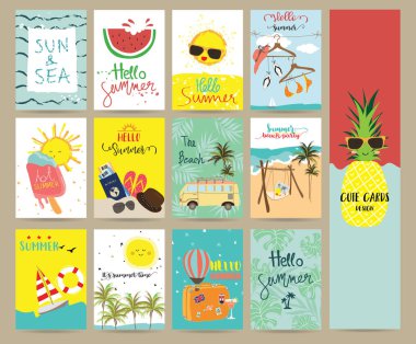 Koleksiyon için afiş, el ilanları, posterlerini açmaları ile watermalon, sh seyahat