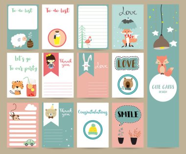 Kaplan, ayı ile afiş, el ilanları, posterlerini açmaları için pembe mavi koleksiyonu