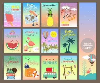 Eyfel Kulesi, Bagaj, harita, uçak, flamingo, şirin kartıyla van soydan