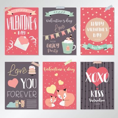 Sevgililer günü koleksiyonu için afiş, afişlerin bayrakla, mektup