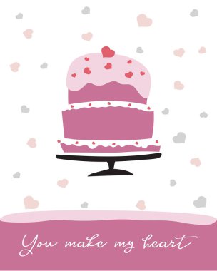 Sevgililer günü koleksiyonu için afiş, afişlerin pasta ve o