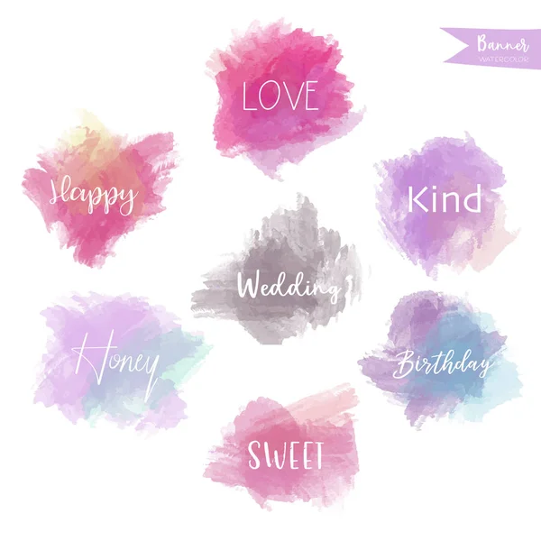 Licht violet roze blauw pastel cirkel spandoek — Stockvector