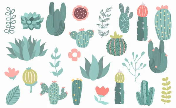 Objeto de árbol con cactus, planta. ilustración para el logotipo, etiqueta engomada — Vector de stock