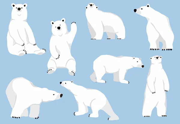 Personagem de urso branco simples.Personagem de ilustração vetorial doodle —  Vetores de Stock