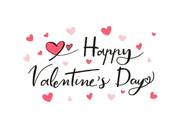 Šťastný Valentines Den typografie pozadí se srdcem — Stockový vektor