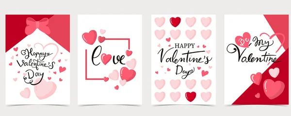 Collection of valentines day background set with heart,balloon — Stock Vector