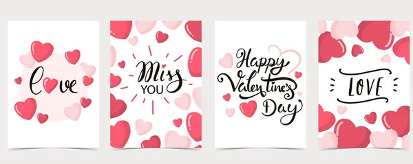 Collection of valentines day background set with heart,balloon — Stock Vector