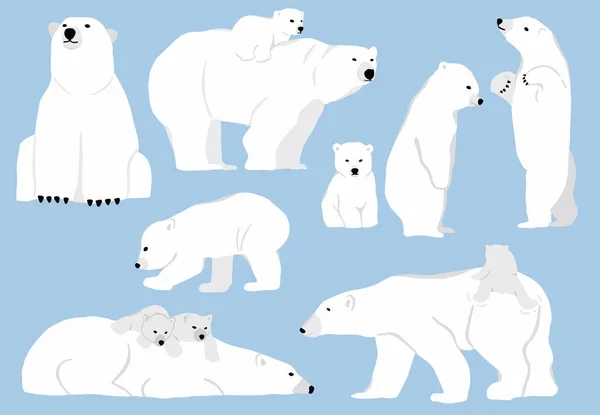 Semplice carattere orso bianco. personaggio illustrazione vettoriale doodle — Vettoriale Stock