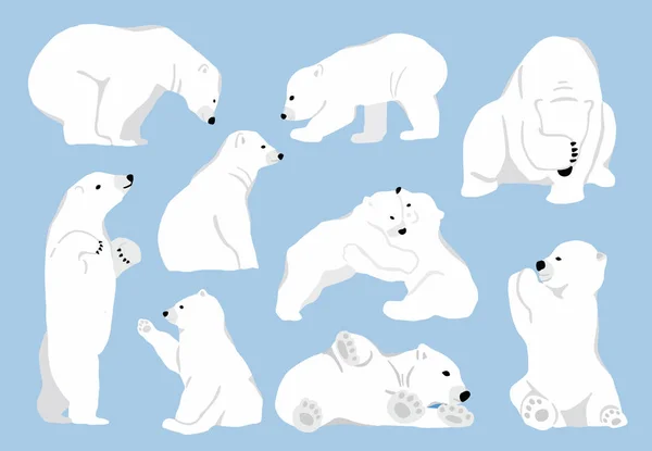 Característica simple oso blanco. Ilustración vectorial carácter garabato — Archivo Imágenes Vectoriales