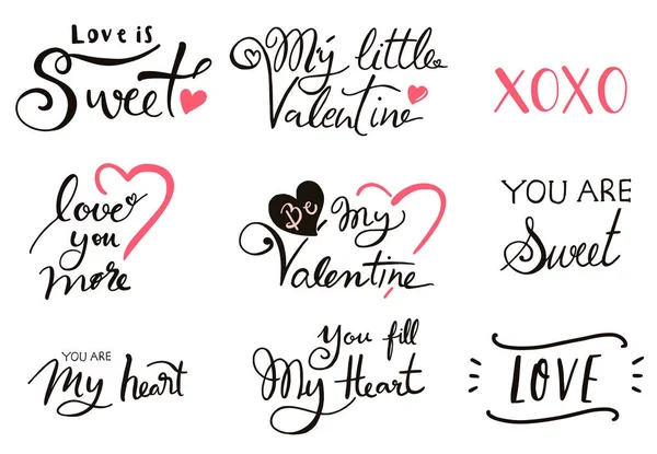 Happy Valentines Day typografie achtergrond met hart — Stockvector