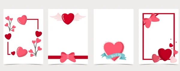 Collection de fond Saint Valentin serti de coeur, balloo — Image vectorielle